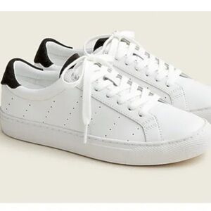J. Crew Saturday Sneaker in White with Dark Slate Suede